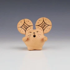 NATIVE AMERICAN ZUNI POTTERY MOUSE BY KALLEN QUETAWKI