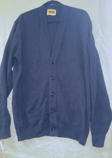 SCHOOL APPAREL V-Neck Cardigan Men's Size L-100% Cotton-Made in USA