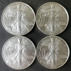 Lot of Four 2005 $1 American Silver Eagle Dollars