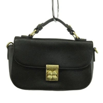Folli Follie Heart4heart Leather Shoulder Bag Black 2WAY Turnlock Clover - Image 1 of 4