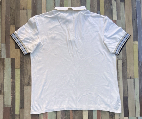 Polo uomo Fred Perry 1/4 bottoni bianca maglia cotone taglia XXL vintage - Foto 2 di 12
