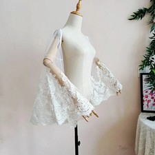 White Ivory Lace Detachable Sleeves for Wedding Bridal Removable Flare Sleeves