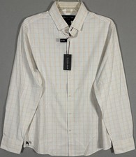 NWT Mizzen Main Leeward Shirt Mens M Trim Fit Check Plaid Performance No Tuck