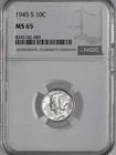 1945-S  10C  MERCURY SILVER DIME  "SAN FRANCISCO MINT"  NGC MS65 #8345182-089