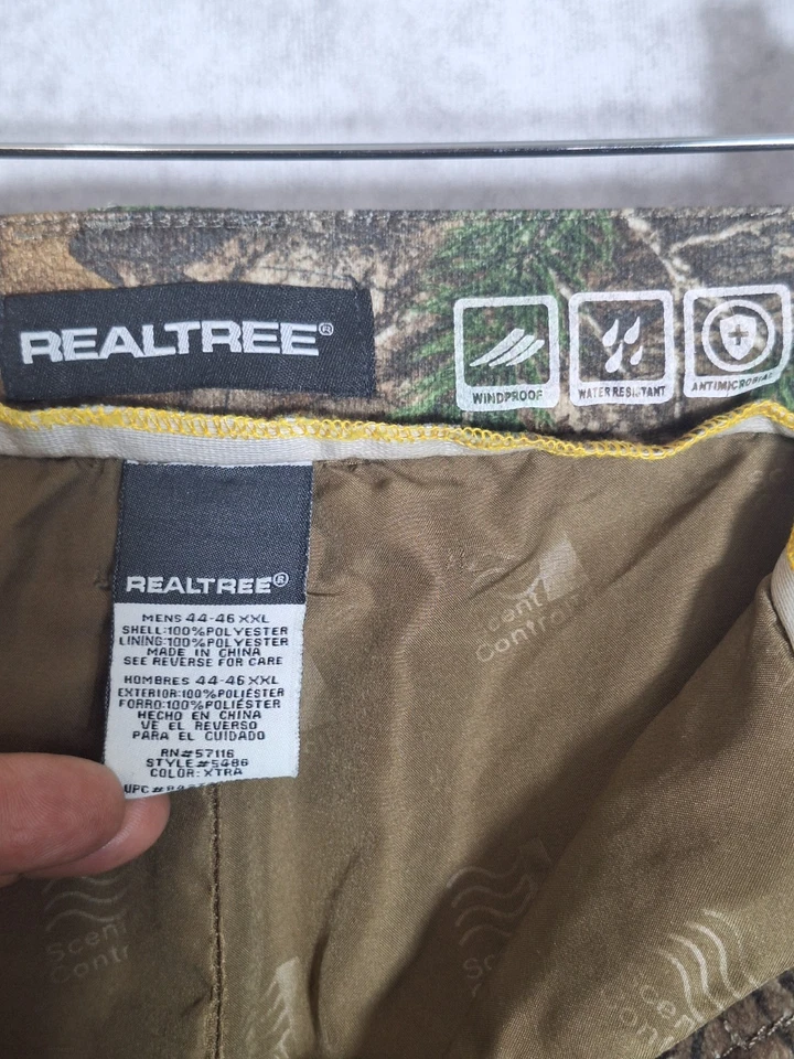 Realtree Scent Control Waterproof Hunting Pants Mens XXL 44x30 Windproof Outdoor - Image 4 of 4