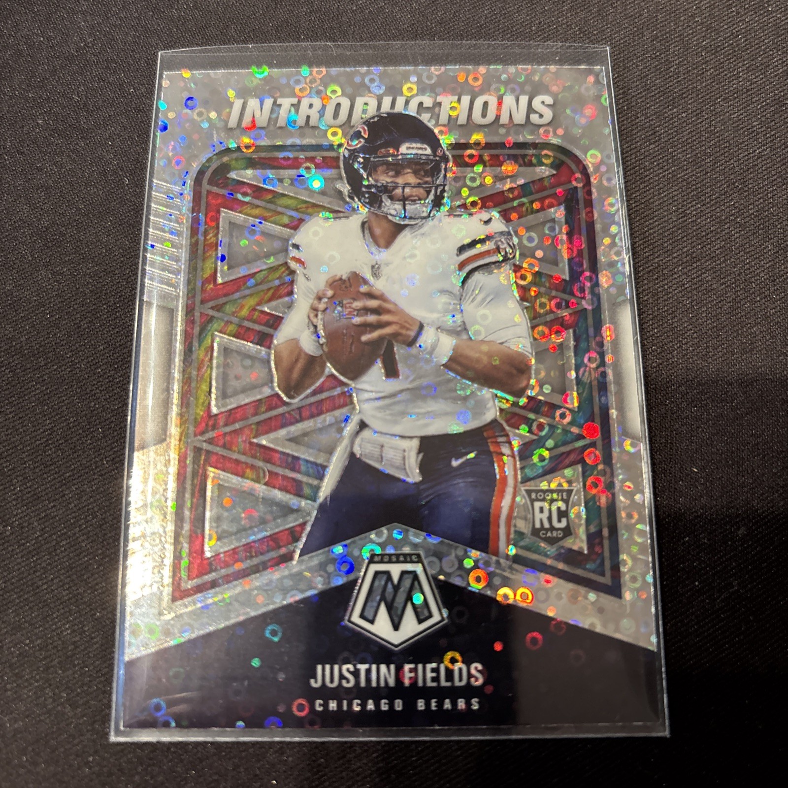 2021 Panini Mosaic - Introductions Justin Fields #I-4 No Huddle Silver Prizm