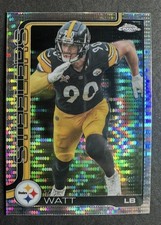 Topps Chrome NFL 2025 T.J. Watt Sparkle Parallel Pittsburgh Steelers Card #258