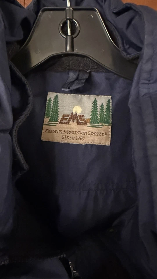 Parka de plumón deportiva Eastern Mountain vintage para mujer grande/XL azul marino chaqueta con capucha EMS Foto 4 de 4