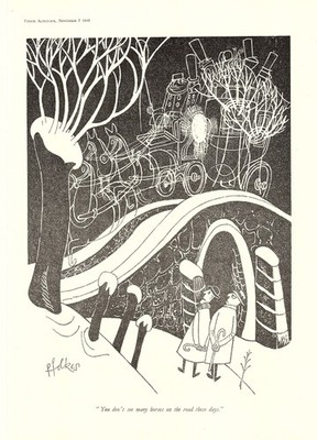 1949 Punch FOLKES Cartoon Print: ''Don't see Many Horses on the Road These Days''