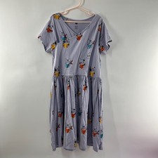 Tea Collection Dress Girls 12 Purple School Cat Cotton Whimsical Book Kids Youth