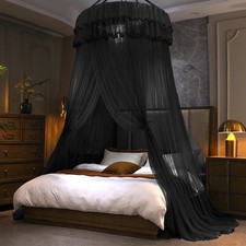 Mosquito Net Bed Canopy for Girls, Princess Canopy Bed Curtain Fine Sheer Mes...