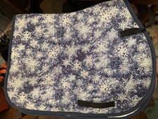 Toklat Snowflake print on blue AP saddle pad