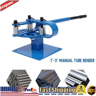 Premium Pipe Tube Bender 1''-3'' inch Manual Tube Bender w/ 7 Dies Tubing Metal