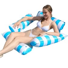 NNEOBA Water Hammock Recliner Inflatable Floating Pool Chair Blue 
