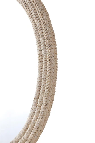 Elegant Decor Oval Cornhusk Mirror 36X42" Linen White - Picture 11 of 13