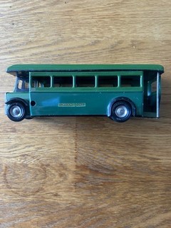 Triang Minic tin plate clockwork Green Line single decker bus NR