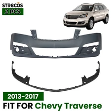 Front Bumper Cover Assembly Kit Set For 2013-2017 Chevy Traverse Lower&Upper