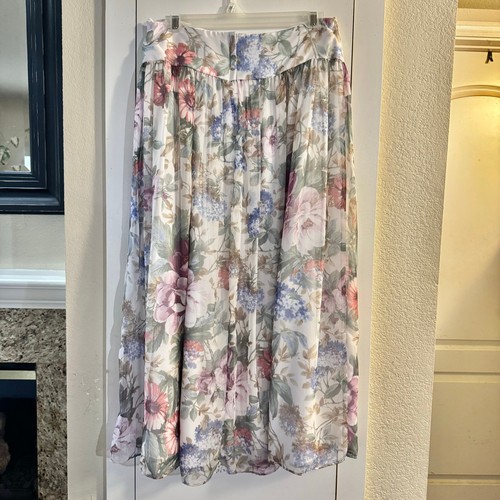 Vintage Jessica McClintock x Cottagecore x Fairy Chiffon Floral Skirt Sz 10 USA - Picture 4 of 5
