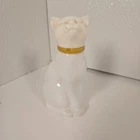 Vintage Avon Kitty Milk Glass Perfume Bottle 1970s