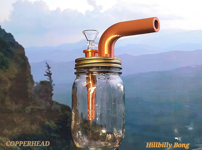 Mason Jar Bubbler/Hookah Waterpipe. From Hillbilly Bong.  Add Ice, EZ to Clean