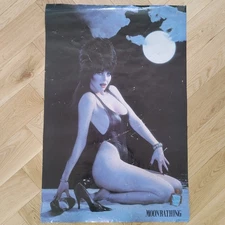 35x23 Vintage ELVIRA Moonbathing 1987 US Original Fan Club Merchandising POSTER