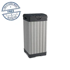 Keter Rockford 39 Gallon Durable Resin Outdoor Trash Can For Indoor and Outdoor