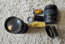 Vintage Film Lens Assessories Lot Promaster Kodak Cannon Vivatar Hoya Lens HMC