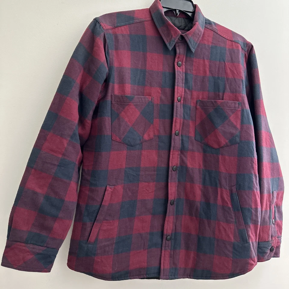 Triumph Men’s Riding Shirt size L Quilted Red Gray Plaid - Image 4 of 4