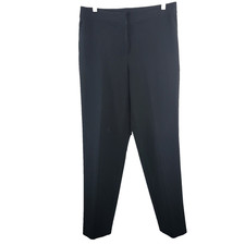 St John Caviar Black Ankle Pants Straight Leg Size 10