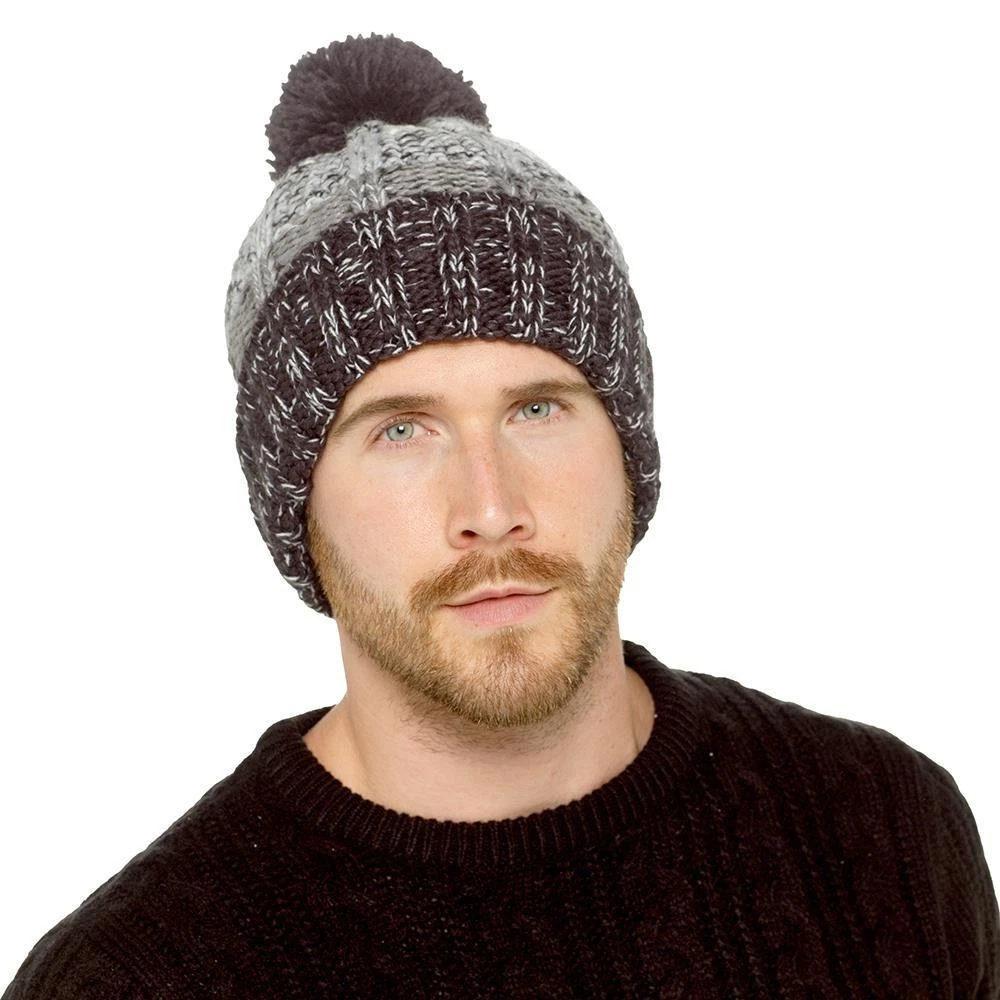 A2Z Mens Hat Twister Yarn Cable knitted Pom Beanies Hats Warm Winter Caps