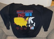 Vintage Michael Jackson Sweatshirt MED/LG 1988 Bad Tour 88 Rare Vtg MJ HTF