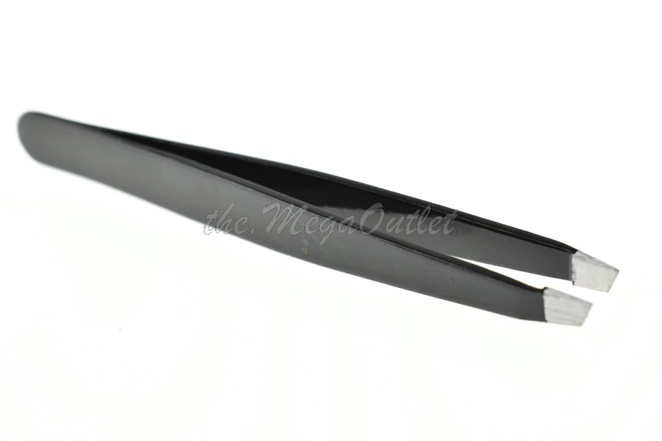 MAQNSCO Professional Beauty Eyebrow Slanted Tweezers Black Multipurpose Tweezer Plucker