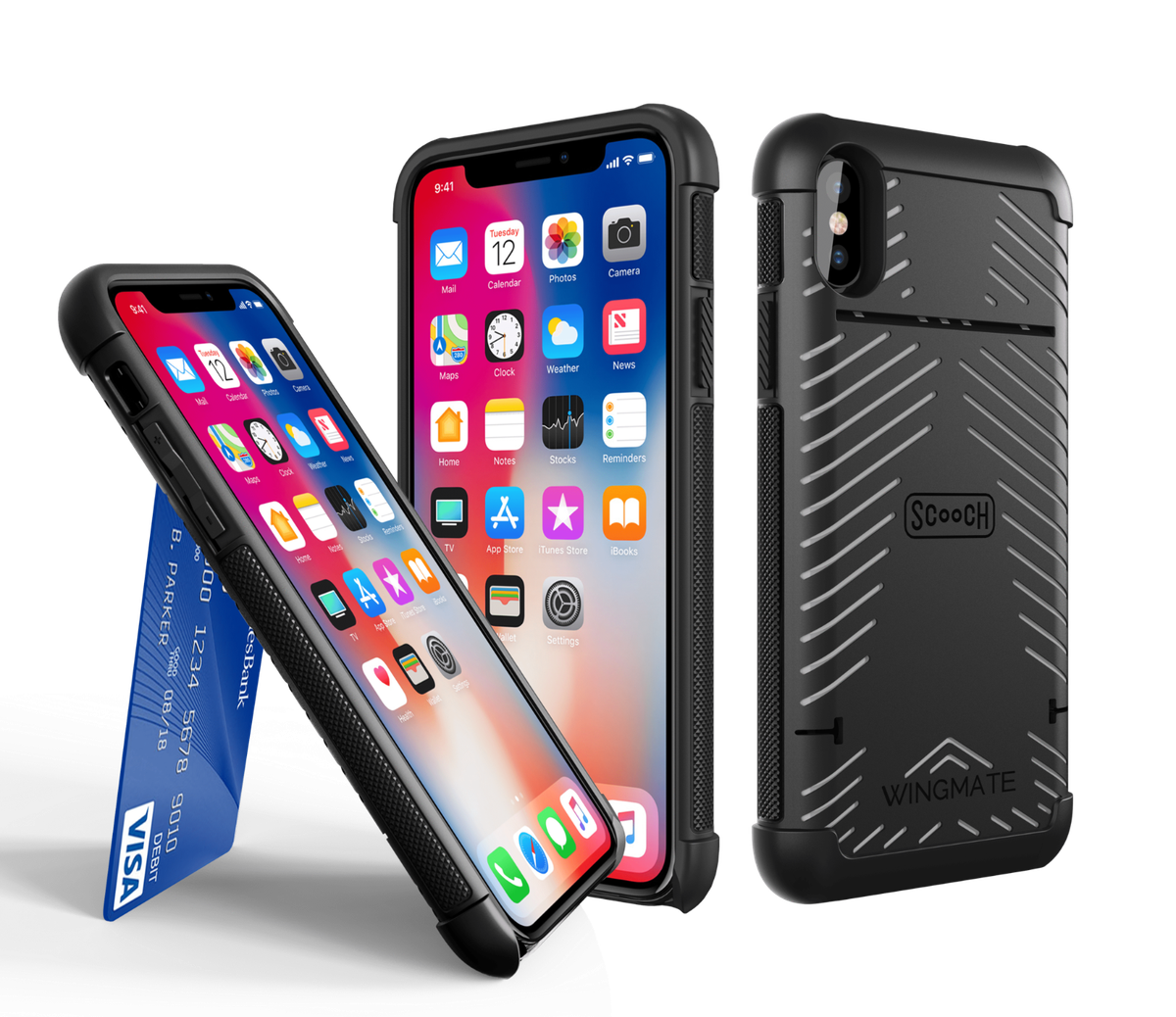 Scooch WINGMATE Hidden Wallet Case for Apple iPhone Xs Max Stone