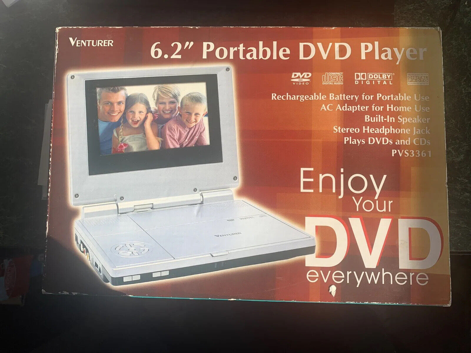 Venturer PVS1262 6.2 Portable DVD/CD Player with Dolby Digital