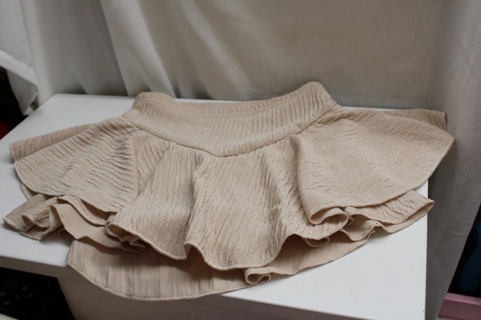 SHEIN Beige Textured Polyester Solid Elastic Wais… - image 1