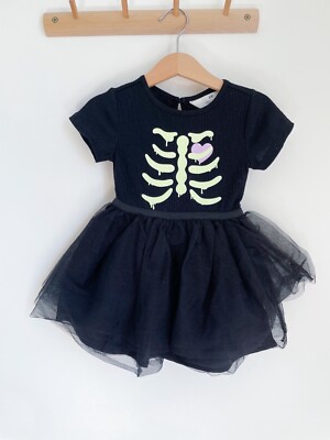 H&M Baby Mädchen 18-24 Monate Halloween Skelett Tutu Kleid