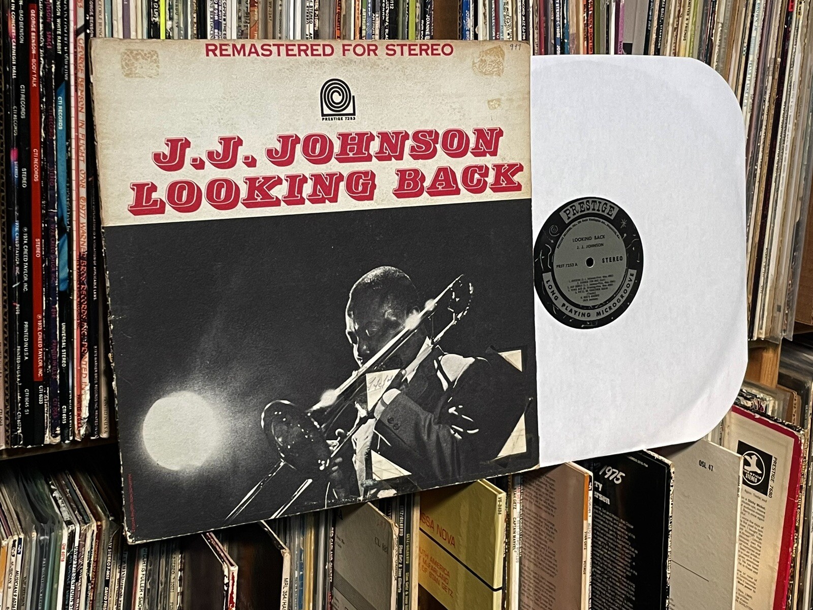 J.J. JOHNSON "Looking Back" Prestige LP (14500 feed/kenny dorham/deep groove)