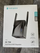 Rock Space AC750 Wireless Dual Band Signal Booster and Wi-fi Extender -Black