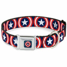 Dog Collar Seat Belt Licensed Marvel Comics Captain America WCA012