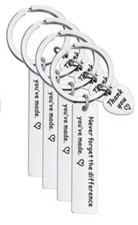 Never Forget The Difference You've Made Thank You Keychain