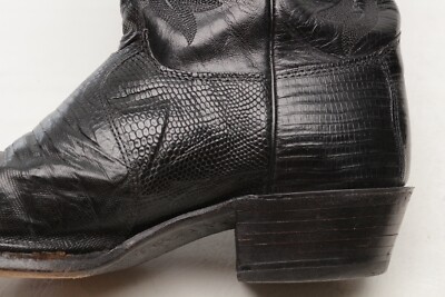 Justin 8105 Teju Lizard Cowboy Boots Mens 10.5 E Black Western J