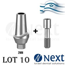 Lot X 10 Titanium Anatomic esthetic straight abutment 2 MM