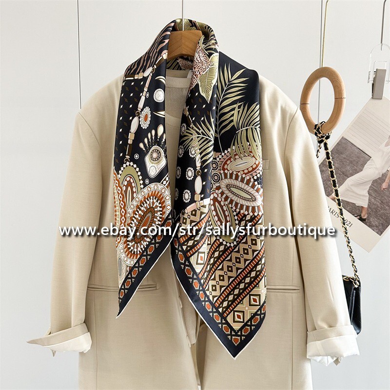 Sallys Boutique 14 Momme Twill Silk Wrap Scarf Leopard Print