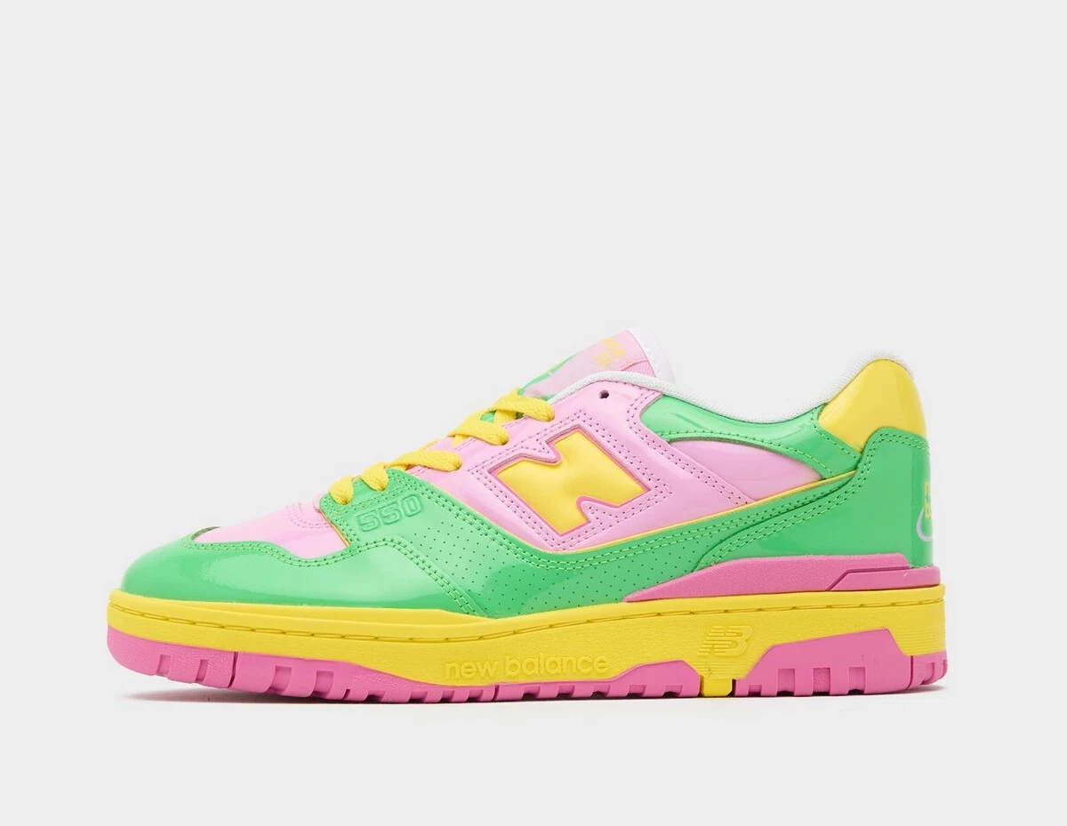 New Balance 550 Scarpe Classiche In Rosa Verde E Giallo
