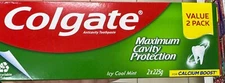 Colgate Maximum Cavity Protection Tooth Paste Fresh Cool Mint 2x225g