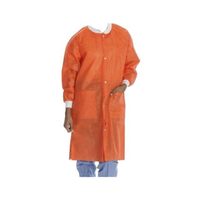 ValuMax 3660ORM Extra-Safe Lab Coats Orange Medium SMS Fabric 10/Pk