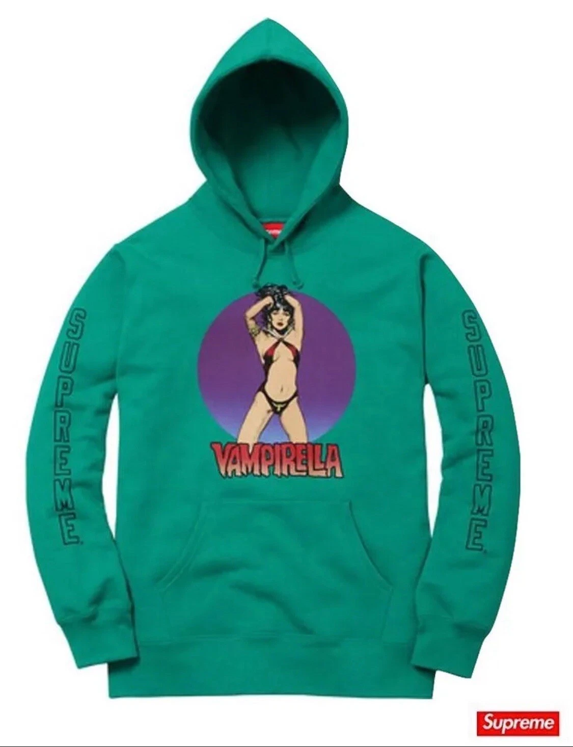 Sweat à capuche Supreme Vampirella Aqua taille moyenne boîte logo 2017 vert