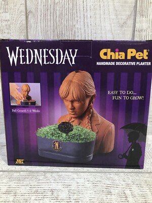 CHIA PET PLANTER WEDNESDAY ADDAMS FAMILY CHRISTMAS MAN CAVE GIFT JENNA ORTEGA