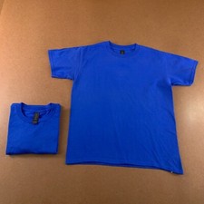 Lot of 2 Gildan Soft Style Midweight Youth Large Blue Short Sleeve Crew Neck Tee