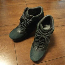 Mcq Alexander Mcqueen x PUMA Leather High-top Sneakers US 7.5 Black Auth